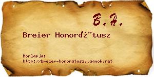 Breier Honorátusz névjegykártya